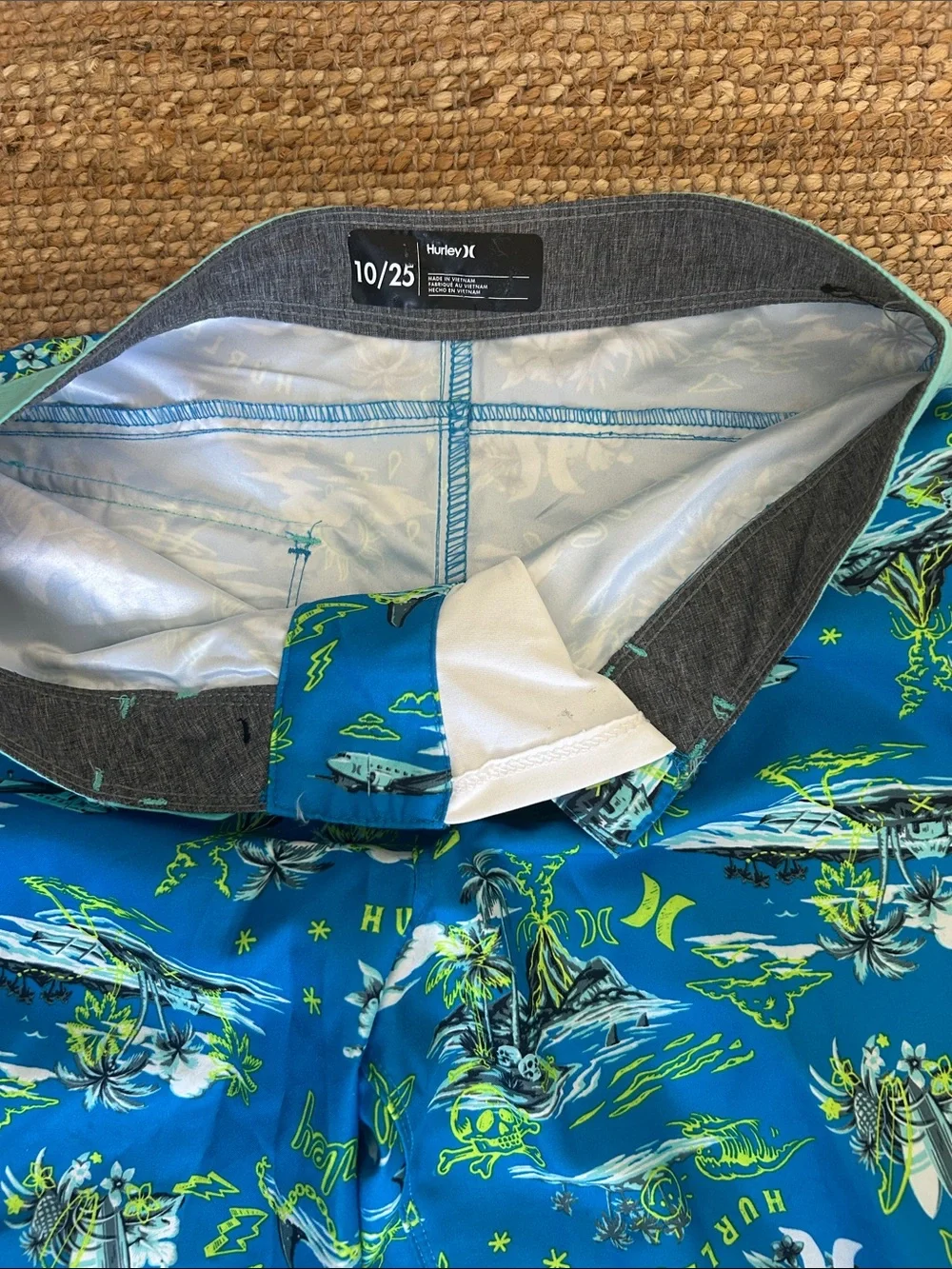 Hurley Blue and Aqua Tropical Boys' Swim Shorts